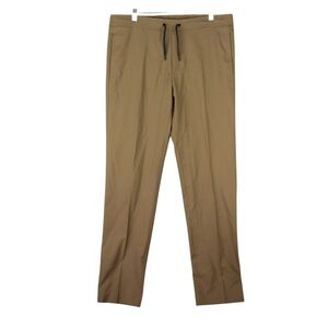 Sandro Paris Slim Wool Blend Drawstring Trousers Pants sz 42 32x33 Camel Brown